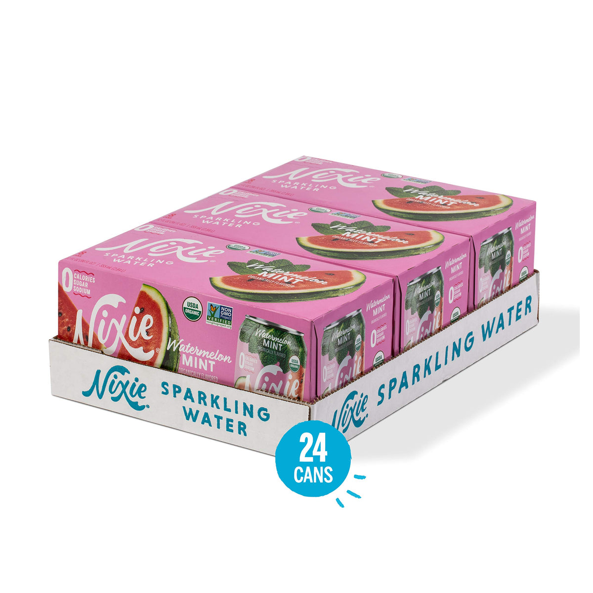 Nixie Watermelon Mint / 12 Fl Oz (Pack of 24) / 24 Carbonated Water