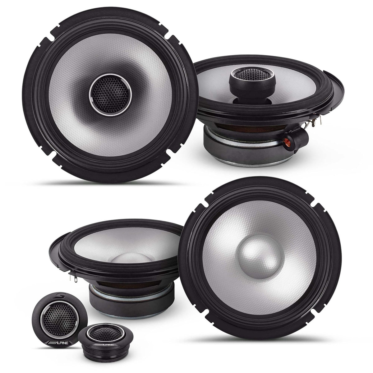 S2-S65/S2-S65C, S Series 6.5" 2-Way Hi-Res Speakers Bundle by Alpine – Polypropylene, Glass Fiber, Mica, Plastic, Model AL-S2-S65+S2-S65C