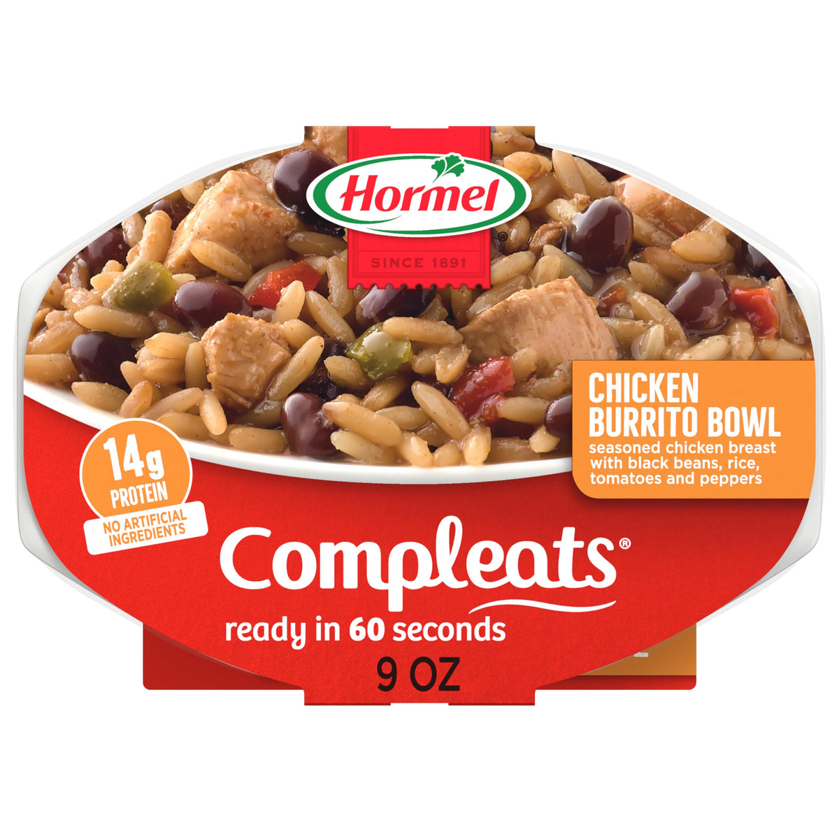 HORMEL COMPLEATS Chicken Burrito Bowl / 9 Ounce (Pack of 6) / 6 Seasoned Rice
