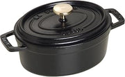 STAUB La Cocotte Oval 40509-478 Pico Cocotte Oval Black 5.9 inches (15 cm) Small, Both Handed Casting, Enameled Pot, Induction Compatible, Japanese Authentic Product