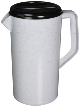 Plastic 2.5 Quart Pitcher with Black Lid by Tablecraft – 80 Ounces, 2.5 quarts, Plastic, Black, Model 144GRT