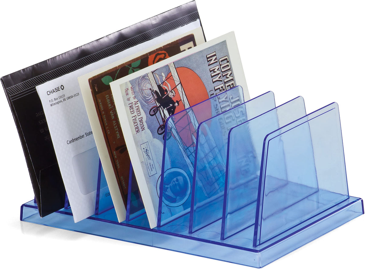 Blue Glacier Standard Sorter by Officemate – 5 x 8.25 x 25 inches, 7 unknown_modifier, Plastic, Transparent Blue, Model 23214