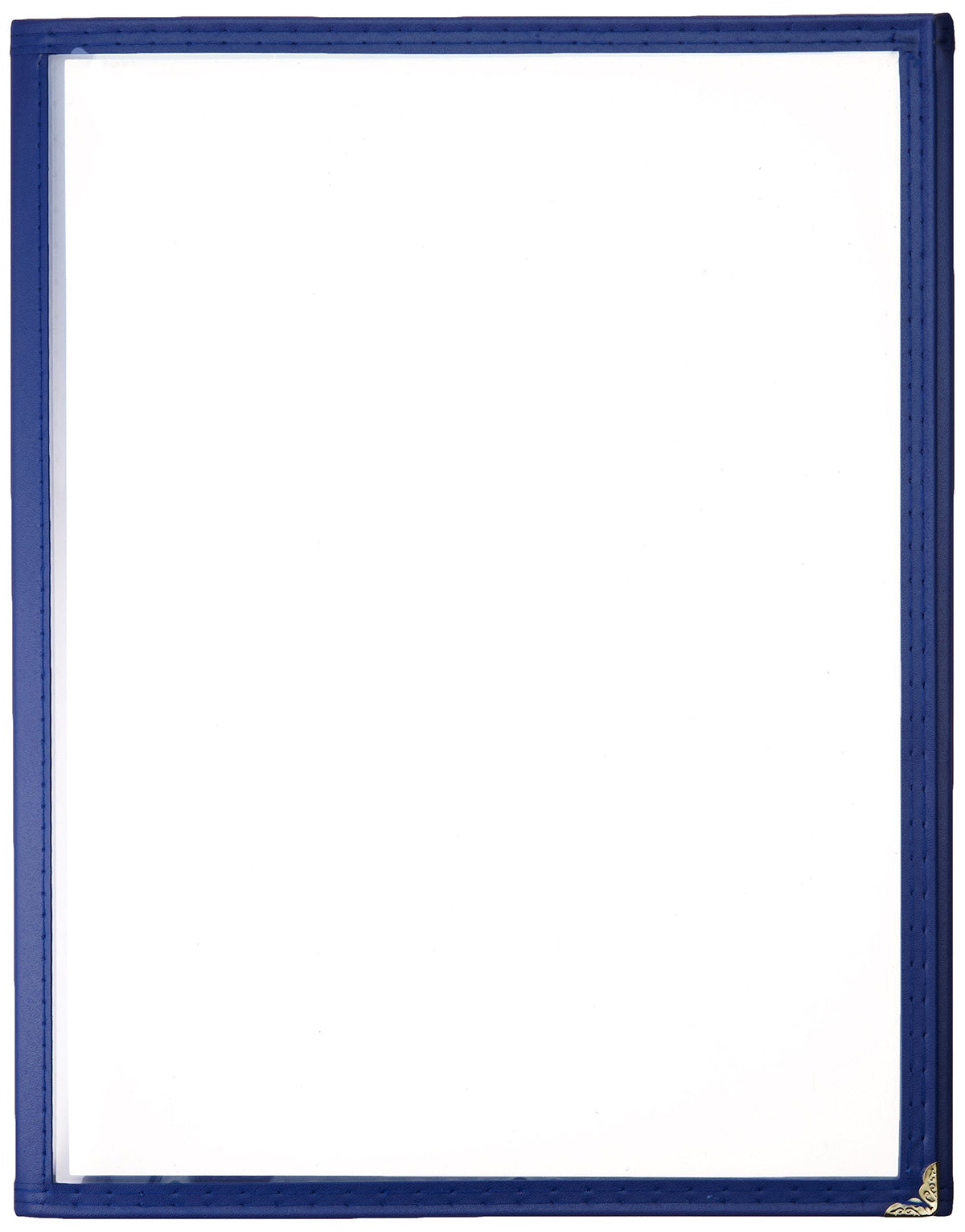 Winco 12" x 9.5" / Triple / Blue Menu Covers