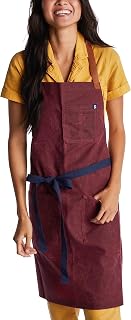 hedley & bennett Waxman Apron - 100% Cotton, Water Resistant, Heavy Duty Waxed Canvas Apron with Pockets & Adjustable Strap for Grilling, Baking, BBQ, Cooking - Professional Chef Apron - Napa Valley
