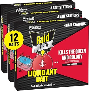 Raid MAX Liquid Ant Killer Baits, Indoor & Outdoor Use, 12 Count