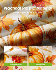 Pureegg Plastic Tablecloth, 54 x 108 Inch Rectangle, Pumpkin Harvest 10 Pack