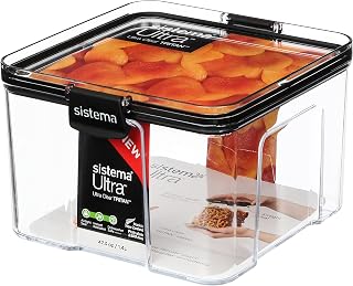 Sistema Large Tritan Ultra Square Food Storage Box, 1.4 Liter Capacity Minty Teal