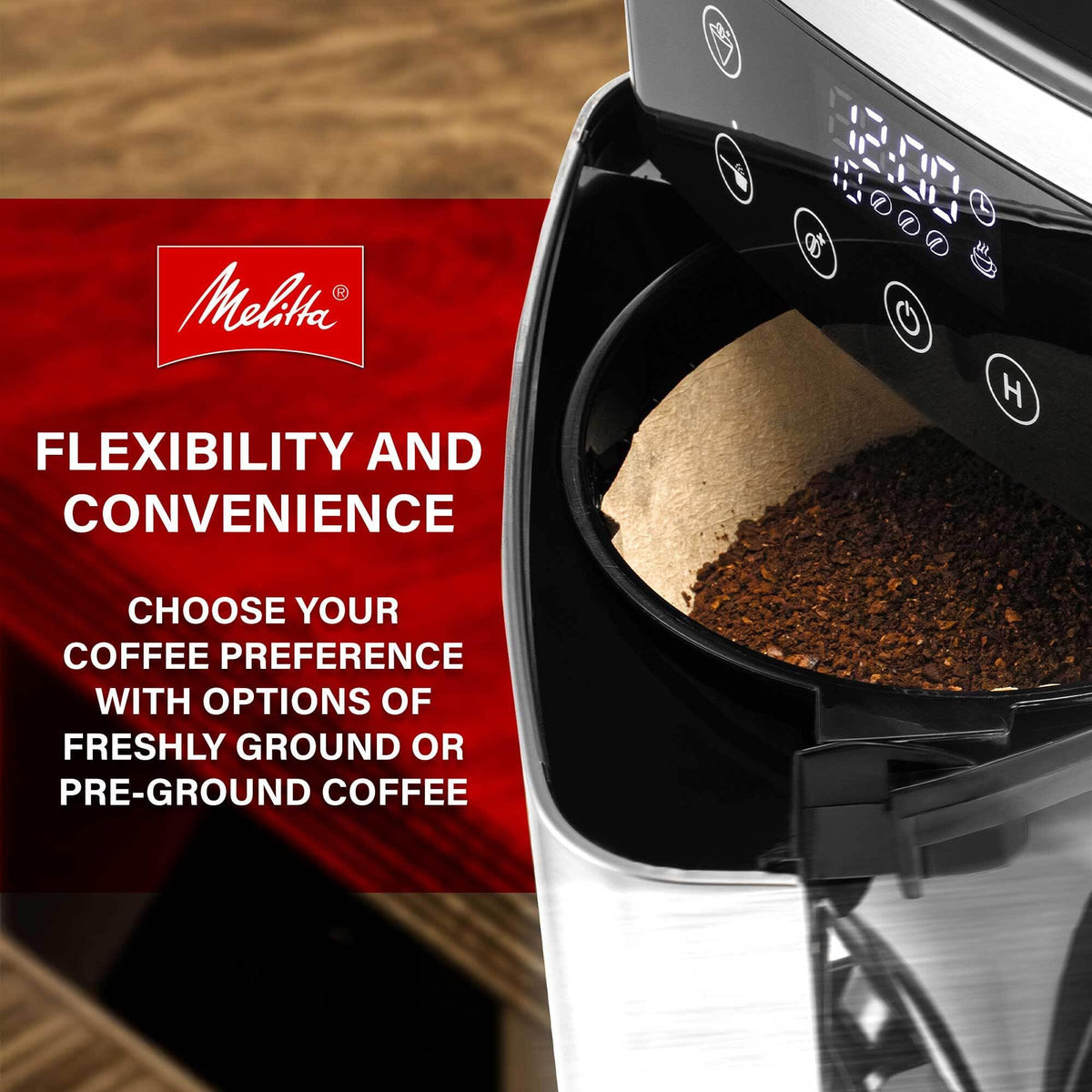 ® Aroma Fresh™ Plus 10-Cup Automatic Drip by Melitta – 10 cups, Stainless Steel, Stainless and Black