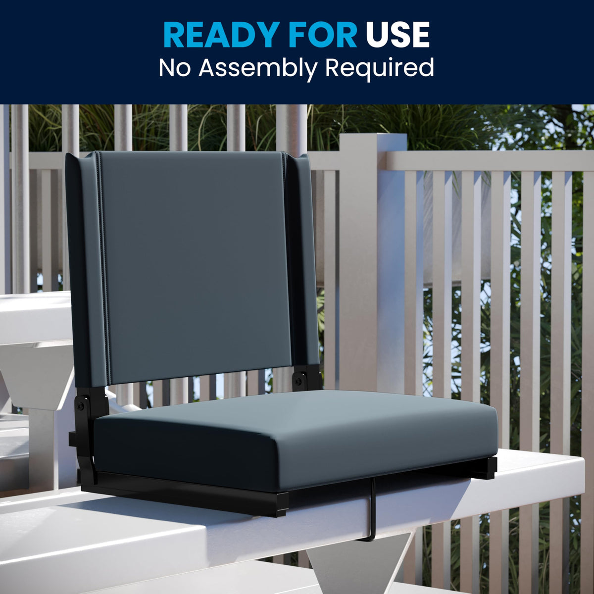 Grandstand Portable Stadium Seats for Bleachers or Benches by Flash Furniture – Set of 2, Textile, Dark Blue, Model 2-XU-STA-DKBL-GG