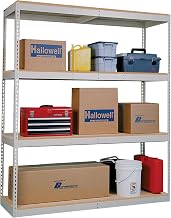 DRHC964884-4S Rivetwell Double Rivet Boltless Shelving, 96" Width x 48" Depth x 84" Height, 4 Levels Starter Unit Heavy-Duty Angle Beam with Center Support, 729 Parchment