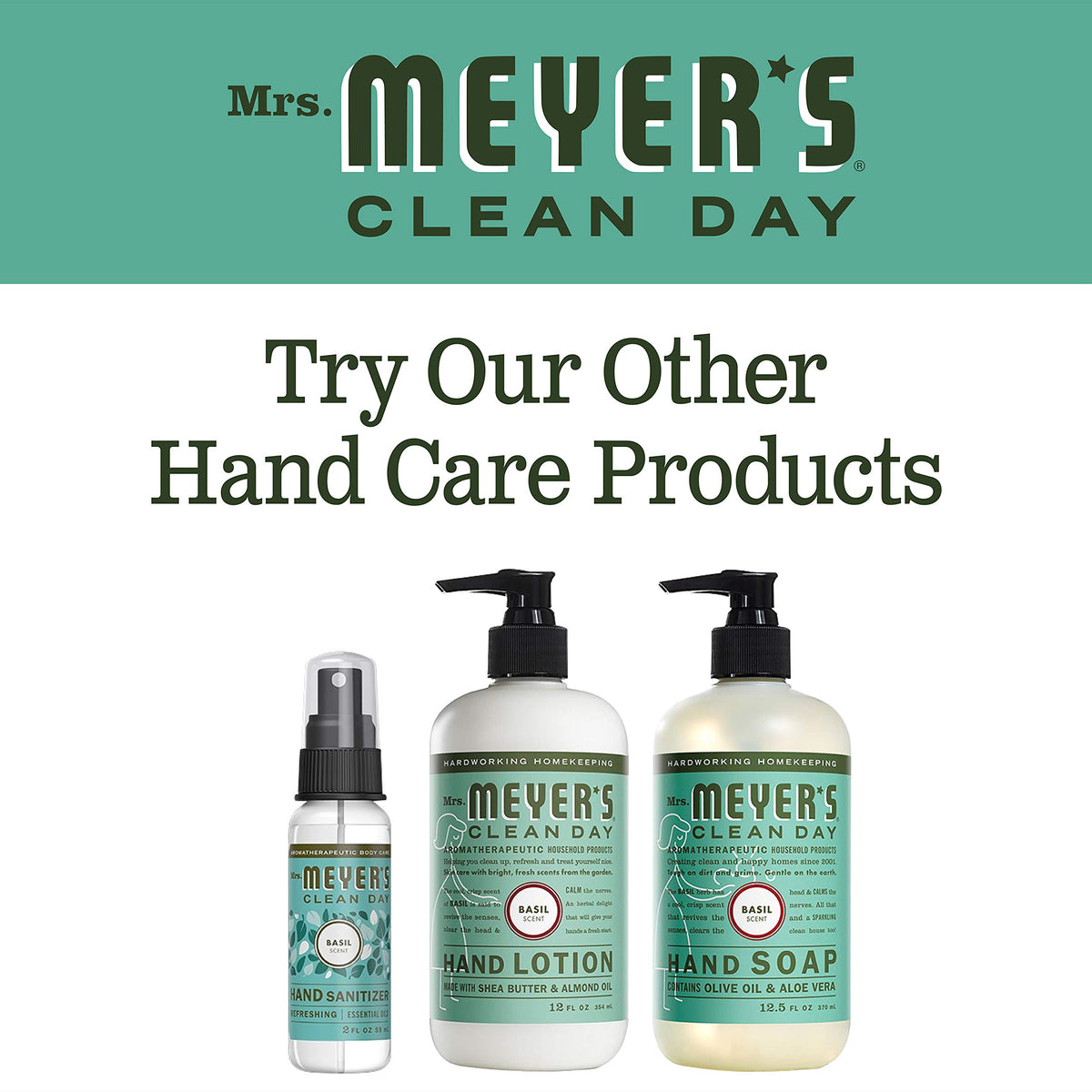 Basil Scent Liquid Hand Soap Refill Bottle by Mrs. MEYER'S – 33 Fl Oz, Pack of 6, Model 808124141636