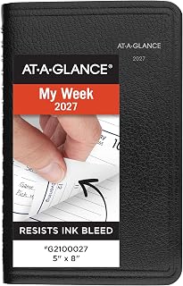 AT-A-GLANCE 2027 Appointment Book Planner, Weekly, 5" x 8", DayMinder, Black (G2100027)