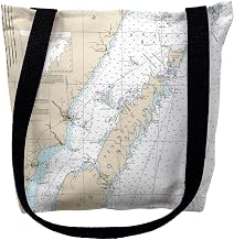 Betsy Drake TY14902DCM 16 x 16 in. Door County Green Bay Wisconsin Nautical Map Tote Bag - Medium