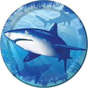 8-Count Round Paper Dessert Plates, Shark Splash