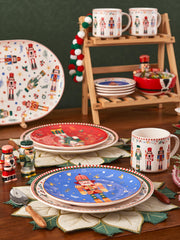 Bico Christmas Soldier Salad Plates, 8.75 Inch Ceramic, Set of 4