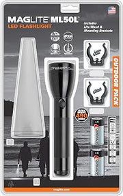 MagLite ML50L-I2TQG: Ml50L 2 Cell C Led Outdoor Adventure Pack Black, Adjustable Beam Angle, Water Resistant, Battery Powered