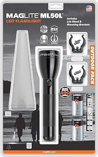 MagLite ML50L-I2TQG: Ml50L 2 Cell C Led Outdoor Adventure Pack Black, Adjustable Beam Angle, Water Resistant, Battery Powered