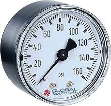 Global Industrial 2-1/2" Pressure Gauge, 100 PSI/KPA, 1/4" NPT CBM, Steel