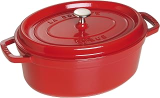 STAUB La Cocotte Oval 40509-807 Mini Pico Cocotte Oval Cherry 40509-807 Small Two-Handed Enameled Pot