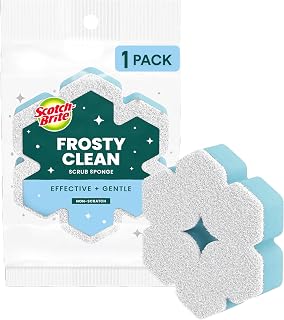Scotch-Brite Snowflake Non Scratch Scrub Sponge for Cleaning, 1 Pack
