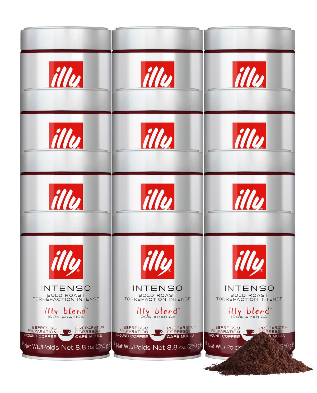 Ground Espresso Coffee by illy – 8.8 Ounce (Pack of 12), Pack of 12, Model 8840