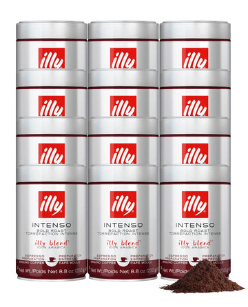 Ground Espresso Coffee by illy – 8.8 Ounce (Pack of 12), Pack of 12, Model 8840