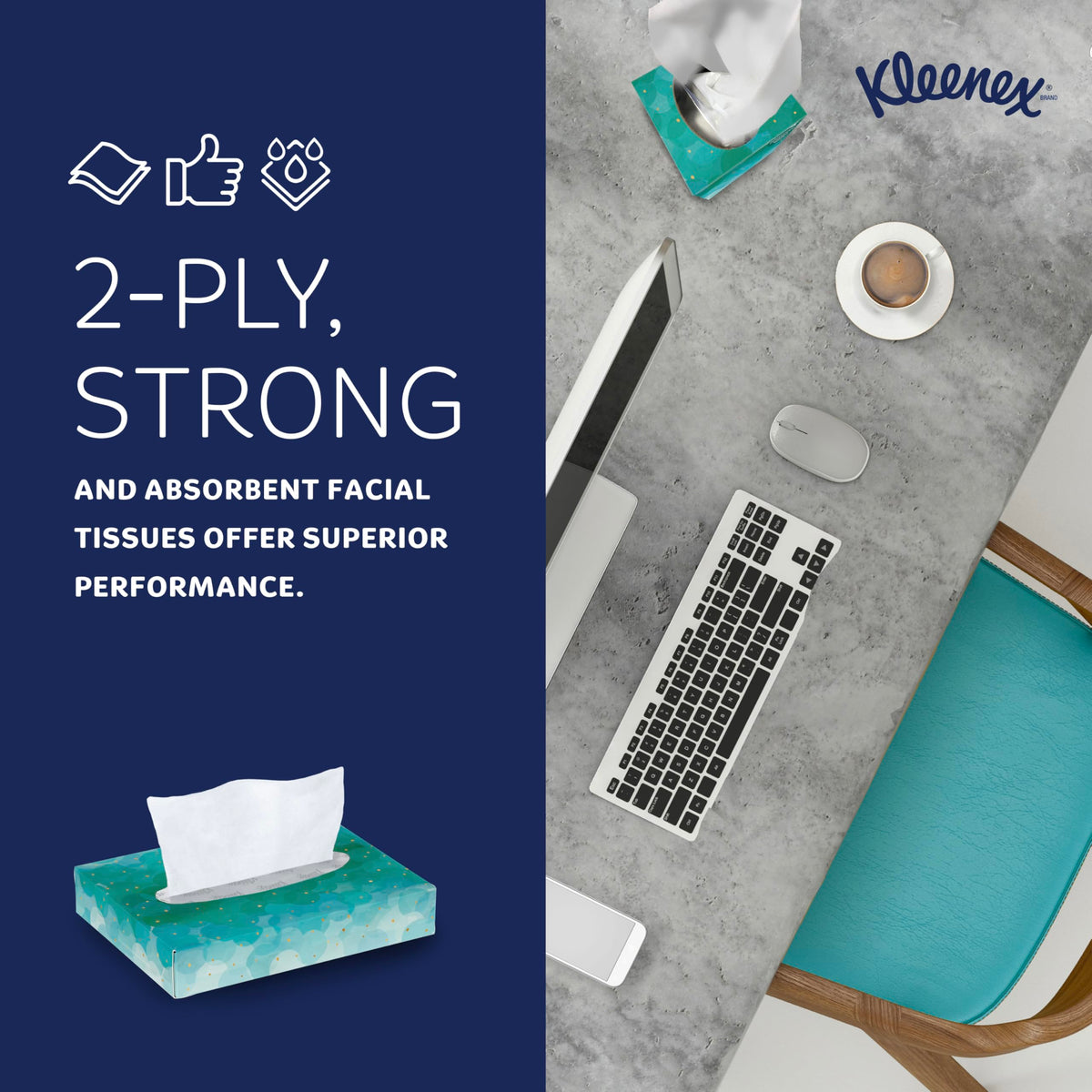 Professional Facial Tissue by Kleenex – 48 Count (Pack of 64), Paper, White, Pack of 3072, Model 21195