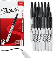 Retractable Permanent Markers by Sharpie – 1 Count (Pack of 12), Plastic, Black, Pack of 12, Model 32701DZ