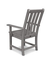 Vineyard Dining Arm Chair (Slate Grey) by Polywood – High Density Polyethylene (HDPE), Slate Grey, Model Vineyard Dining Side Chair