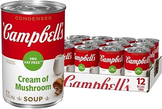 Campbell's Condensed 98% Fat Free Cream of Mushroom Soup, 10.5 oz Can (12 Pack)