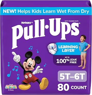 Pull-Ups Boys' Potty Training Pants, Size 5T-6T, 80 Count