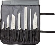 Mercer Culinary Millennia 8-Piece Knife Roll Set, Black Handles