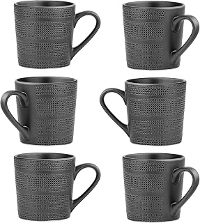 10 Strawberry Street Onyx Shadow Mug, Set of 6