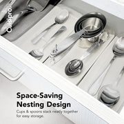 Measuring Cup & Spoon Set SS by Cuisipro – Medium, 0.24 liters_per_day, Stainless Steel, Model 747143
