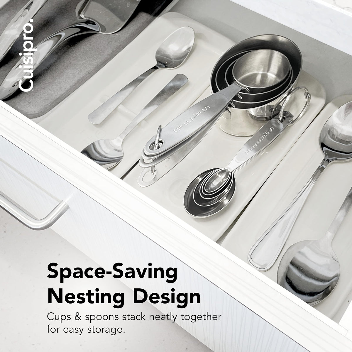 Measuring Cup & Spoon Set SS by Cuisipro – Medium, 0.24 liters_per_day, Stainless Steel, Model 747143