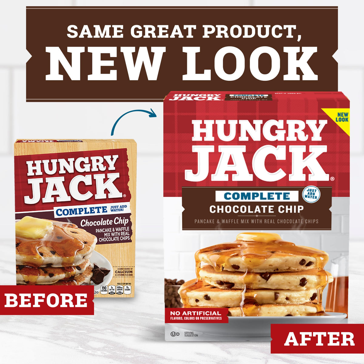 Complete Chocolate Chip Pancake & Waffle Mix 28 oz by Hungry Jack – 28 Ounce (Pack of 1), Model 231-03-0008