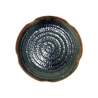 Tenmoku melamine dinnerware collection 7 1/4" lotus shape plate by Thunder Group – Melamine, Black brown, Model 1807TM
