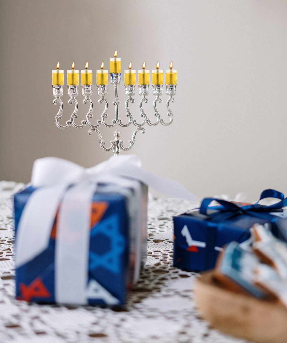 Ner Mitzvah Glass Oil Cups for Menorah, Size 10, Clear, 9 Pack