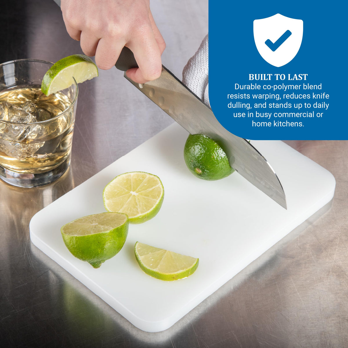 Cutting Board by San Jamar – 9"L x 6"W, Co-Polymer, White, Model CB6912WHGR