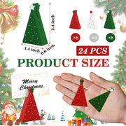 JarThenaAMCS Christmas Tree Place Card Holders, 24 Pack, Red Green White