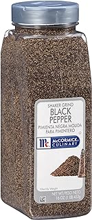 McCormick Culinary Shaker Grind Black Pepper, 16 oz - One 16 Ounce Container of Shaker Grind Black Pepper for Hot, Piney Flavors for Grilling and Cooking at Home