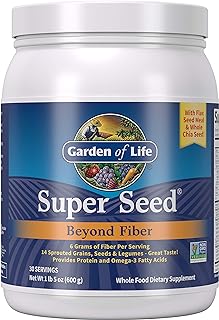 Garden of Life Super Seed Unflavored Fiber Powder, with Omega 3, 600g