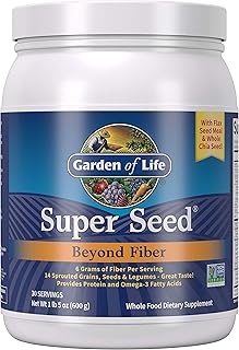 Garden of Life Super Seed Unflavored Fiber Powder, with Omega 3, 1.31 Pound (Pack of 6)