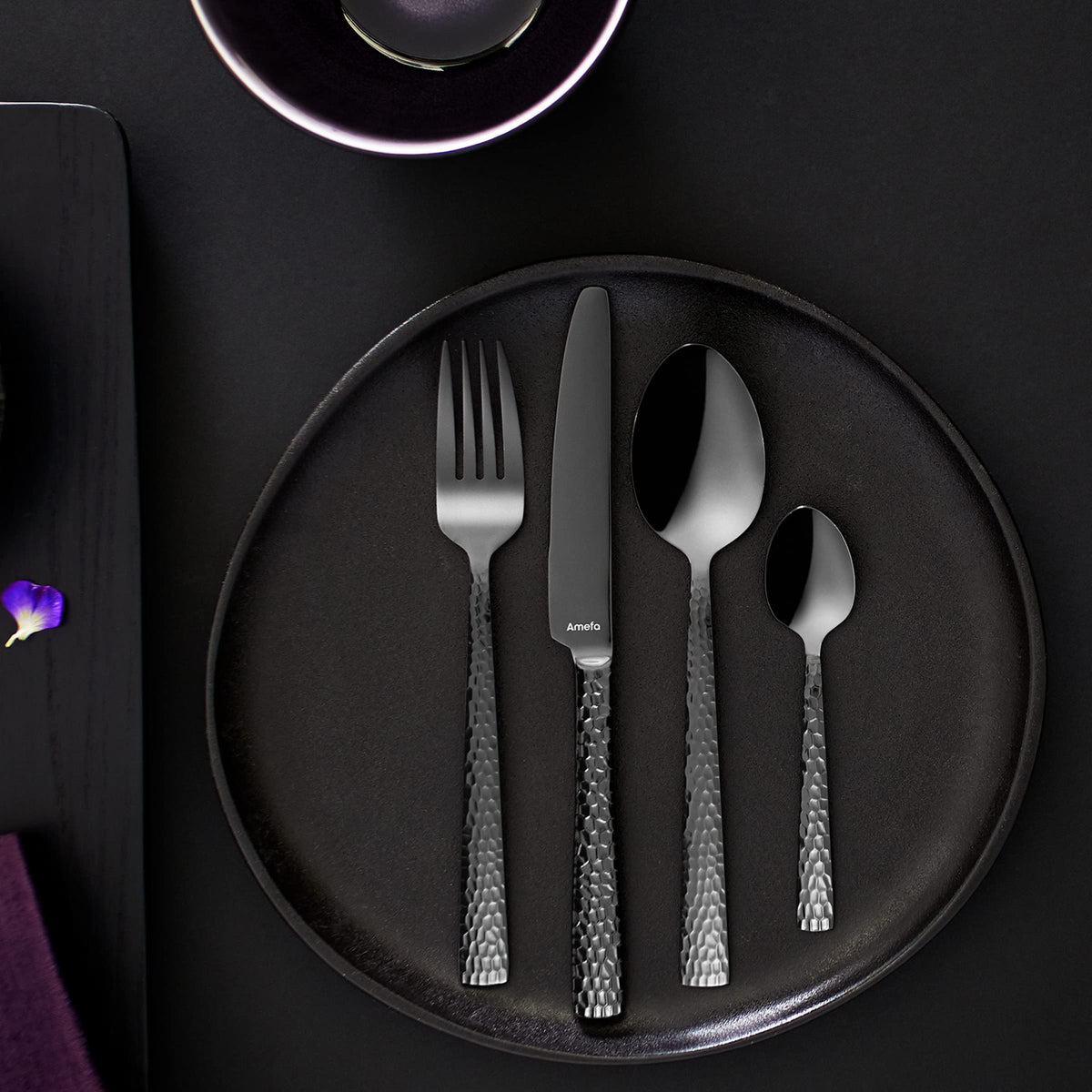 Felicity - Matte Black Cake Set by Amefa – Kuchengabel Set 6-teilig, schwarz, Stainless Steel, Model 3319ZTTR06AN6