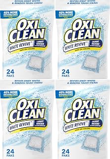 OxiClean White Revive Laundry Whitener and Stain Remover Power Paks,24 Count (Pack of 4)