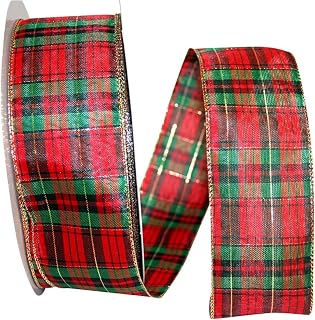 Reliant Ribbon Mcshay Plaid Value Wired Edge Ribbon, 2-1/2 Inch X 50 Yards, Multi
