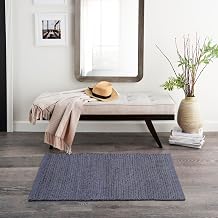 Nourison Home Natural Jute Navy 3' x 5' Area Rug - Easy Clean, Non Shedding, Bed Room, Living Room, Dining Room, Kitchen (3' x 5')