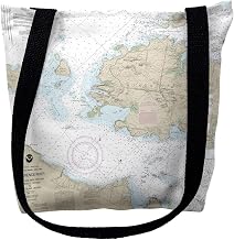 Betsy Drake TY14774GRM 16 x 16 in. Grindstone Island New York Nautical Map Tote Bag - Medium Black