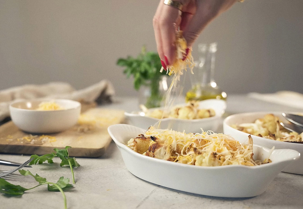 KooK Ceramic Au Gratin Dishes, 18 oz, Ivory, Set of 2