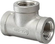 Stainless Steel 304 Cast Pipe Fitting, Tee, Class 150, 1/2" NPT Female